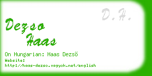dezso haas business card