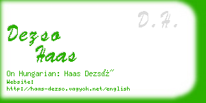 dezso haas business card